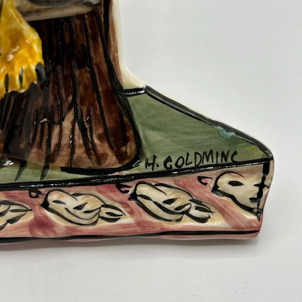 VTG Blue Sky Clayworks‎ H Goldmine Swingin Chickies Club Wall Hanging Folk Decor
